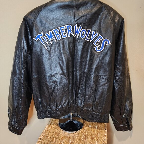 Wilsons Leather MN Timberwolves Jacket – Rare, Soft, Clean - NBA Licensed Size L - Picture 1 of 8